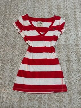 Vintage Hollister red and white striped shirt
